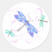 Dromerige Dragonflies Sticker (Voorkant)