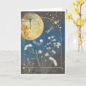 Dromerige Dragonfly Inspirerend Wenskaart Kaart (Gele Bloem)