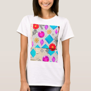 Dromerige Edelsteen Patroon – Roze Blauwe Licht Se T-shirt