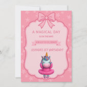 Dromerige Eenhoorn Ballerina Uitnodiging (Voorkant)