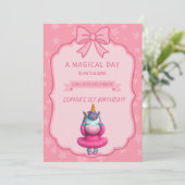 Dromerige Eenhoorn Ballerina Uitnodiging (Staand voorkant)