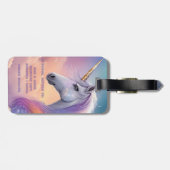 Dromerige Eenhoorn Glitter Pastel Galaxy Kosmische Bagagelabel (Achterkant horizontaal)