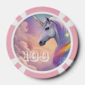 Dromerige Eenhoorn Glitter Pastel Galaxy Kosmische Poker Chips (Achterkant)