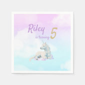 dromerige eenhoorn meisje verjaardag partij servet (Voorkant)