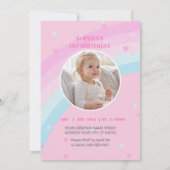 Dromerige Eenhoorn Verjaardag Uitnodiging (Achterkant)