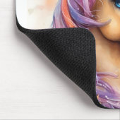 Dromerige eenhoorn Waterverf met kasteel en bloeme Muismat (Hoek)