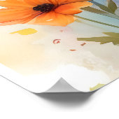 Dromerige eenhoorn Waterverf met kasteel en bloeme Poster (Hoek)