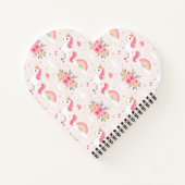 Dromerige eenhoorns, regenbogen, bloemen, hart notitieboek (Achterkant)