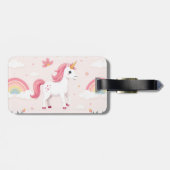 Dromerige eenhoorns, regenbogen, bloemen, Schattig Bagagelabel (Achterkant horizontaal)