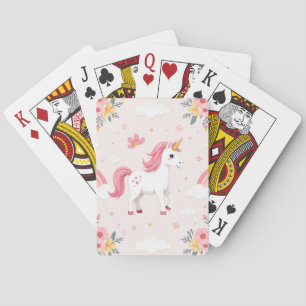 Dromerige Eenhoorns, Regenbogen, Bloemen, Schattig Pokerkaarten