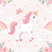 Dromerige eenhoorns, regenbogen, bloemen, Schattig Sticker (Voorkant)