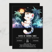 Dromerige eenvoudige tijgerverjaardag kaart (Voorkant / Achterkant)