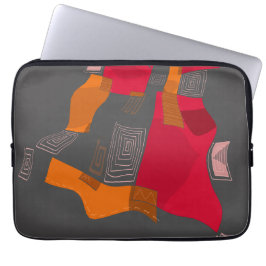 Dromerige Egyptische collage - rood Sinaasappel gr Laptop Sleeve