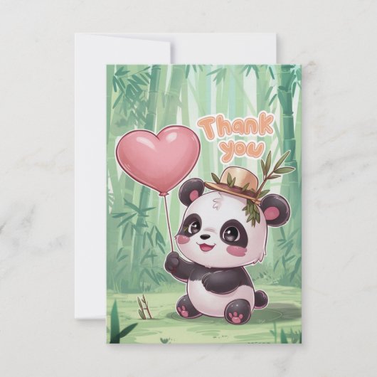 Dromerige elegante panda bedankkaart (Voorkant)