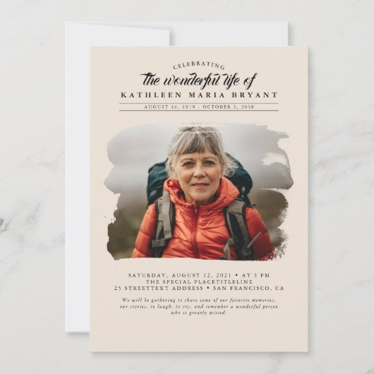 Dromerige elegante viering van het leven begrafeni kaart (Voorkant)