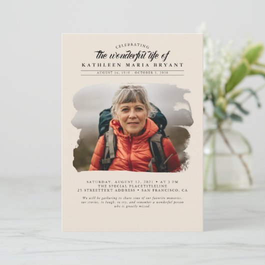 Dromerige elegante viering van het leven begrafeni kaart (Staand voorkant)