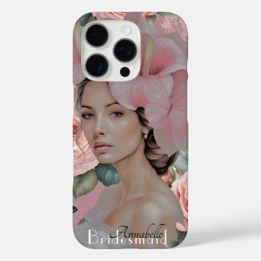 Dromerige etherische stof Roze Bloemen Art Bruidsm Case-Mate iPhone Case (Achterkant)