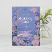 Dromerige Fantasy Mountain bruiloft uitnodiging (Staand voorkant)