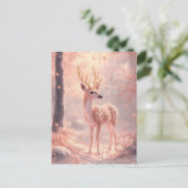 Dromerige fawn in roze herfst Bossen Briefkaart (Staand voorkant)