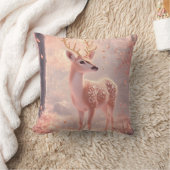 Dromerige fawn in roze herfst Bossen Kussen (Deken)