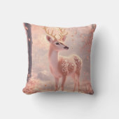 Dromerige fawn in roze herfst Bossen Kussen (Voorkant)