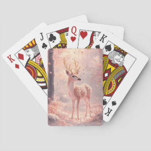 Dromerige fawn in roze herfst Bossen Pokerkaarten