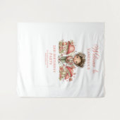 Dromerige Fee Roze Bloemengebortenebackdrop Wandkleed (Voorkant (horizontaal))
