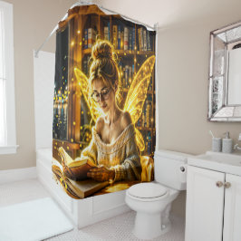 Dromerige fee zachte trui glazen en boeken douchegordijn