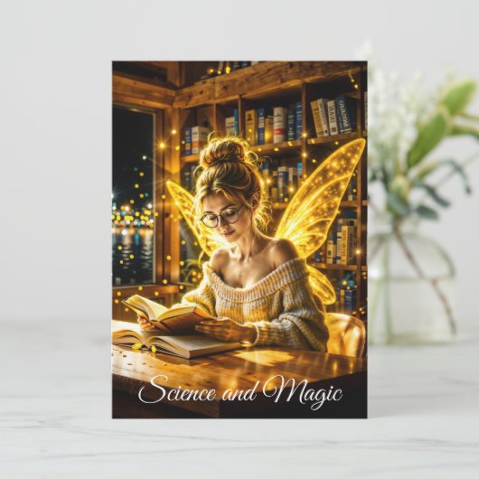 Dromerige fee zachte trui glazen en boeken kaart (Staand voorkant)