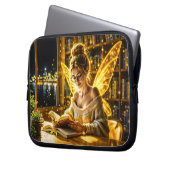 Dromerige fee zachte trui glazen en boeken laptop sleeve (Voorkant Links)