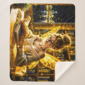 Dromerige fee zachte trui glazen en boeken sherpa deken (Voorkant)