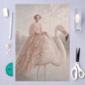 Dromerige Flamingo Prinses Kunstprint | Surrealist Tissuepapier (Craft)