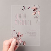 Dromerige Foliage Wedding Bourgogne ID817 Acryl In Acryl Uitnodigingen (Insitu (Draagbaar))