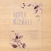 Dromerige Foliage Wedding Bourgogne ID817 Acryl In Acryl Uitnodigingen (Voorkant)