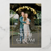 Dromerige Frame FOIL Trouw Save The Date Kaart (Voorkant)
