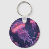 Dromerige Galaxy Oceaan Fantasie Kunst Sleutelhanger (Achterkant)