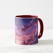 Dromerige Galaxy Sky Mok | Roze Paarse Wolkenlands (Voorkant rechts)