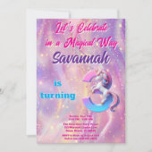 Dromerige Galaxy Unicorn 3e verjaardagsfeestje Uit Kaart (Voorkant)