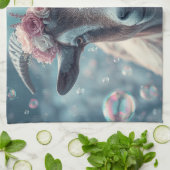 Dromerige geitenkunst theedoek (Gevouwen)