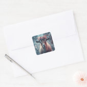 Dromerige Geitenkunst Vierkante Sticker (Envelop)