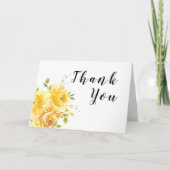 Dromerige gele roos bruiloft bedankkaart (Voorkant)