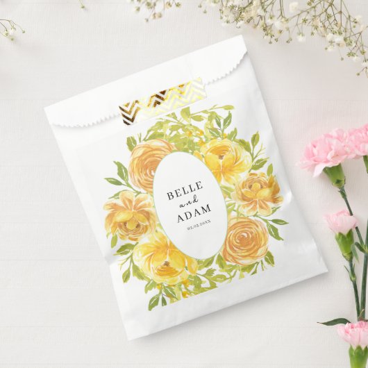 Dromerige gele roos bruiloft bedankzakje (Gezegeld)