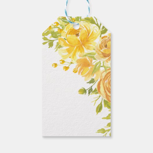 Dromerige gele roos bruiloft cadeaulabel (Achterkant)