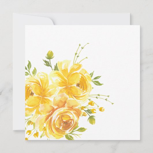 Dromerige gele roos bruiloft save the date (Achterkant)