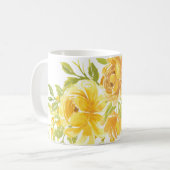 Dromerige gele roos koffiemok (Voorkant links)