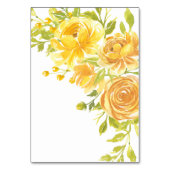 Dromerige Gele Roos Trouwtafel Plaats Nummer Kaart (Achterkant)