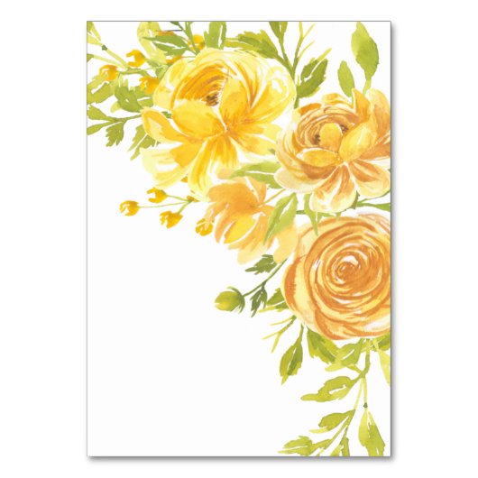 Dromerige Gele Roos Trouwtafel Plaats Nummer Kaart (Achterkant)