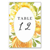 Dromerige Gele Roos Trouwtafel Plaats Nummer Kaart (Voorkant)
