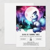 Dromerige gelukkige Wolf verjaardag Kaart (Voorkant / Achterkant)