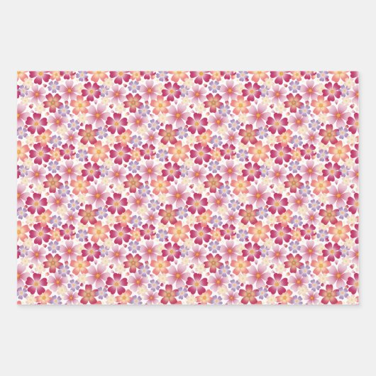 Dromerige gemengde bloemen op wit inpakpapier vel (Voorkant 2)